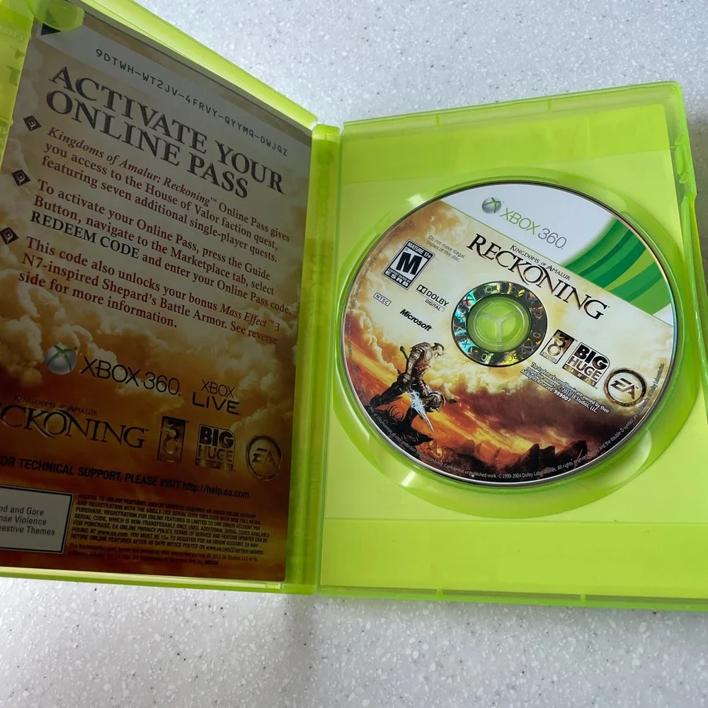 Kingdoms of Amalur Reckoning Xbox 360 RPG EA Games 2012 NTSC M Rated